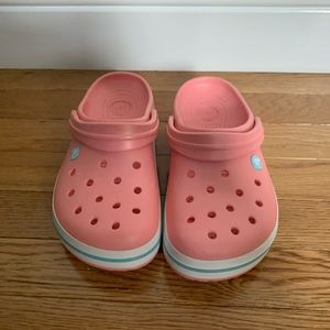 Pearl Pink and Teal Classic Women’s Crocs